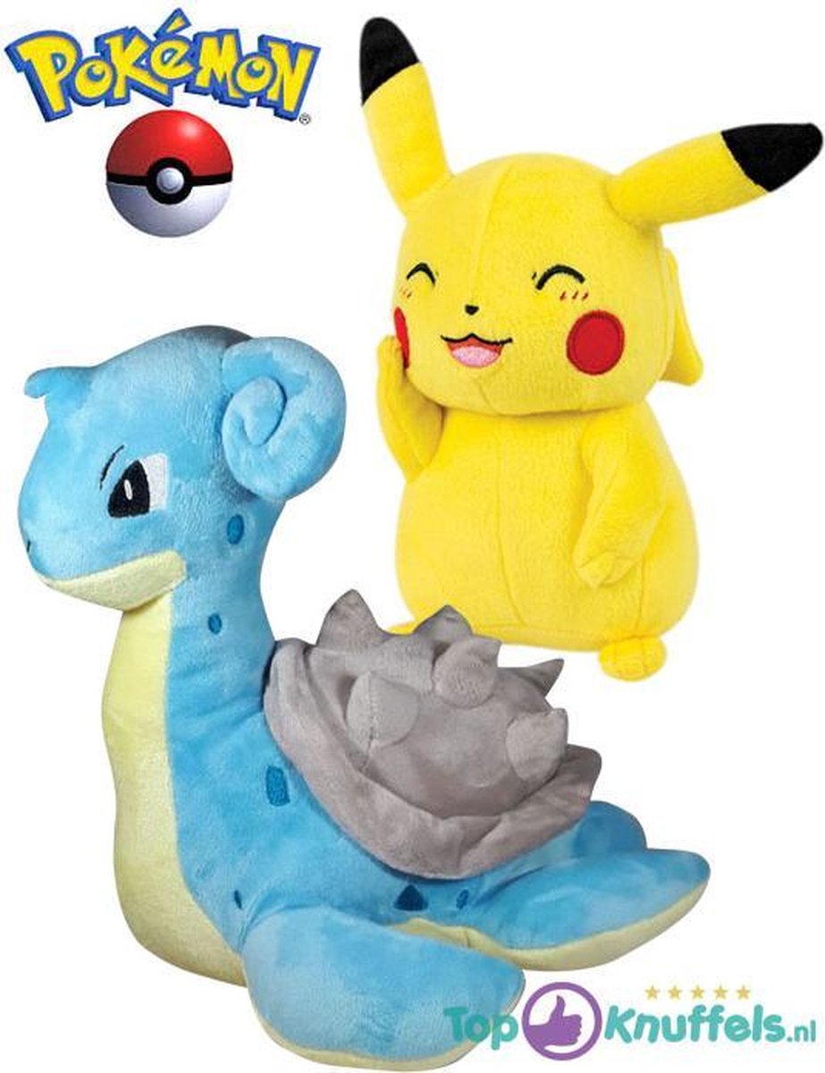 Pokemon speelgoed knuffel set Pikachu 23cm + Lochness Lapras 32cm | Pokémon Friends: Charmander Bulbasaur Eevee Charizard Squirtle Snorlax